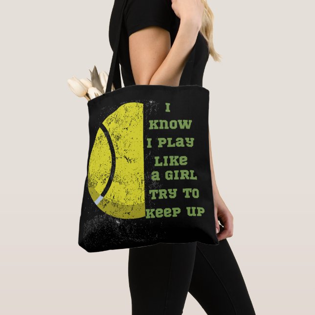 Funny tennis joke for tennis lover tote bag (Close Up)