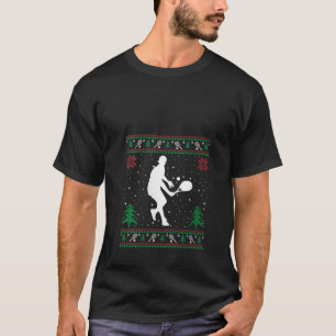 Funny Tennis Lovers Santa Hat Ugly Christmas Sweat T-Shirt