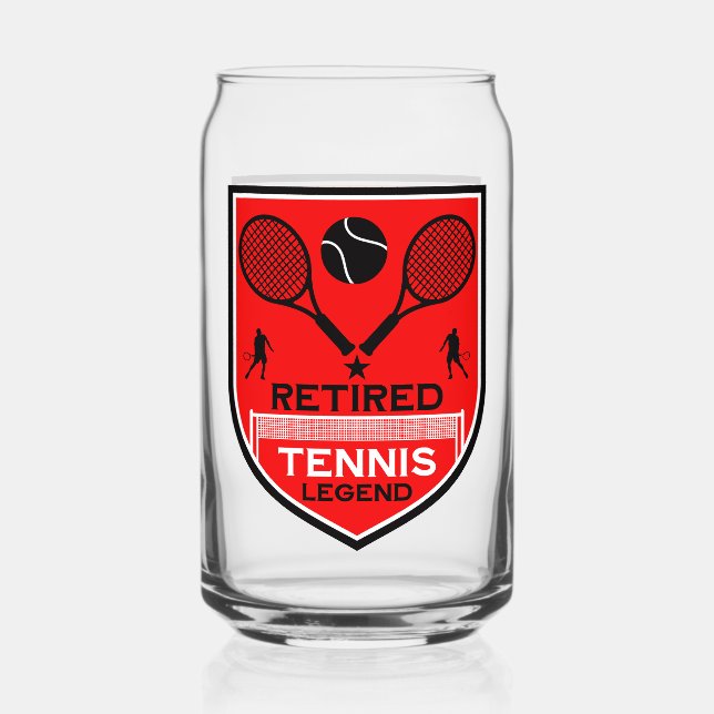 Funny Tennis Player Accessory Gift Can Glass (Front)