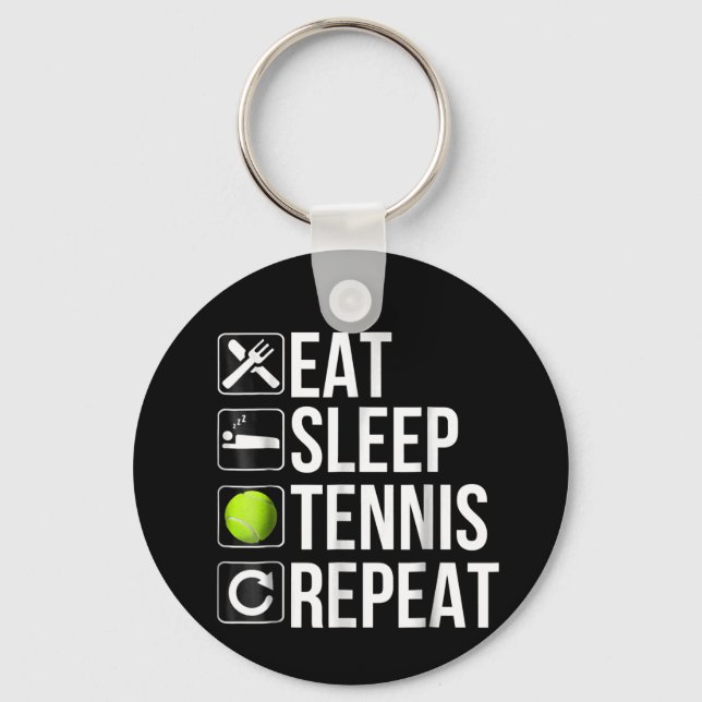 Funny Tennis Player Gift  - Eat Sleep Tennis Key Ring (Front)