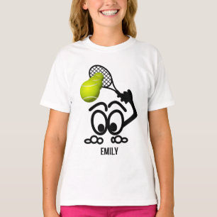 Funny Tennis Player Personalised Girls T-Shirt