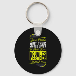 Funny Tennis Player Racket Husband Wife Marriage W Key Ring