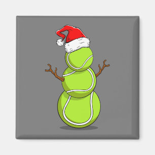 Funny Tennis Player Snowman Christmas Gift Magnet