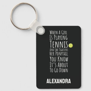Funny Tennis Teen Girls Her Kids Sports Women Key Ring