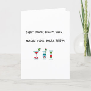 Funny Tequila & Blitzen Christmas Cheer Holiday Card