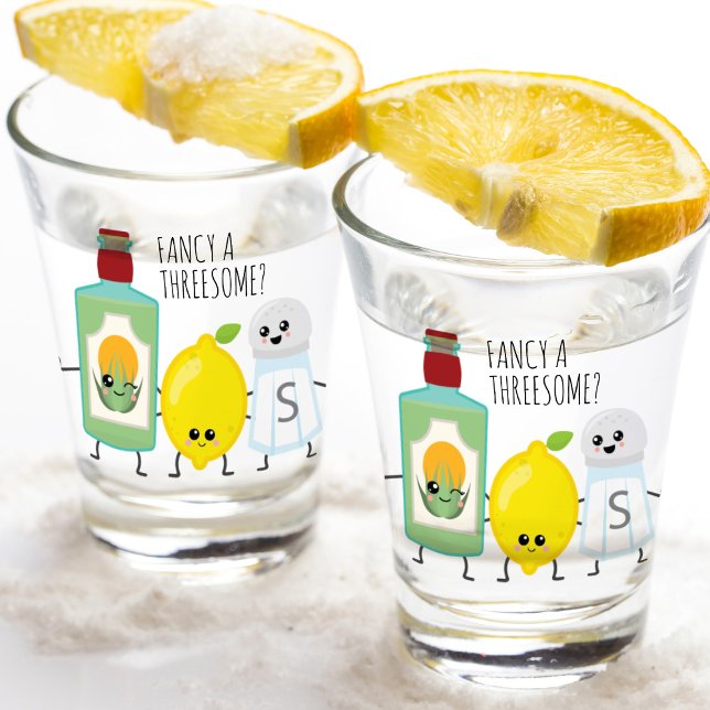Funny Tequila Lemon and Salt Kawaii Tequila Shot Glass (Creator Uploaded)
