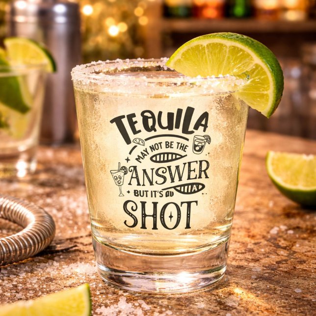 Funny Tequila May Not Be the Answer Shot Glass (Creator Uploaded)