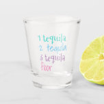 Funny Tequila Shot Glass<br><div class="desc">Funny tequila shot glass with colourful text reading 1 tequila 2 tequila 3 tequila floor.  Great to have on hand for all your party needs and makes a fun gift idea.</div>