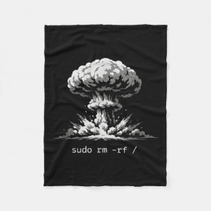 Funny terminal joke sudo rm -rf slash hackers fleece blanket