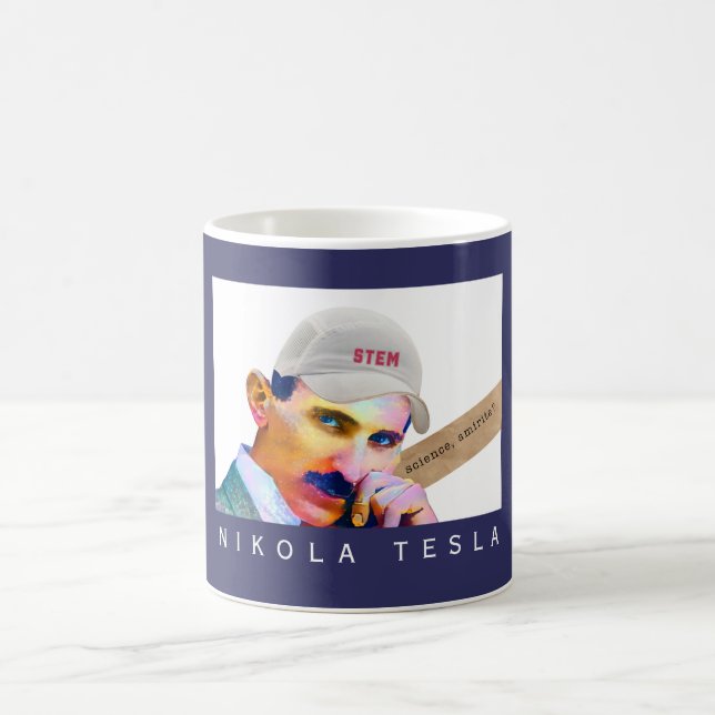 Funny Tesla Portrait   Coffee Mug (Center)