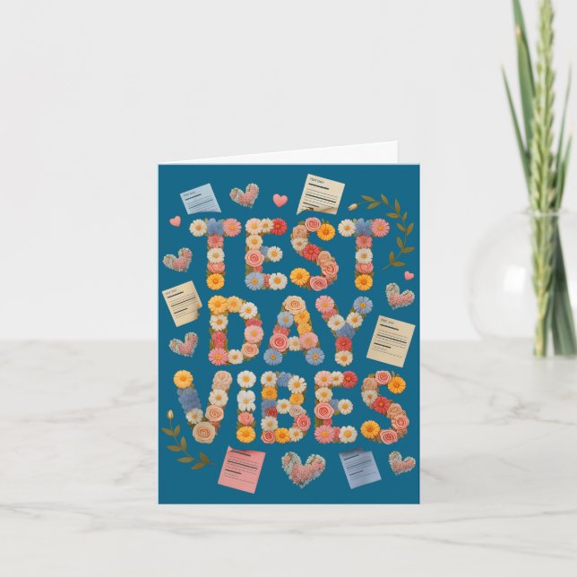 Funny test day vibes everything is fine stemFunny  Card (Front)