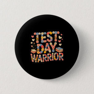 Funny test day warrior bruh science math countdown 6 cm round badge