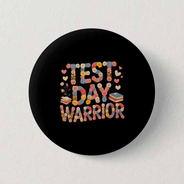 Funny test day warrior bruh science math countdown 6 cm round badge (Front)