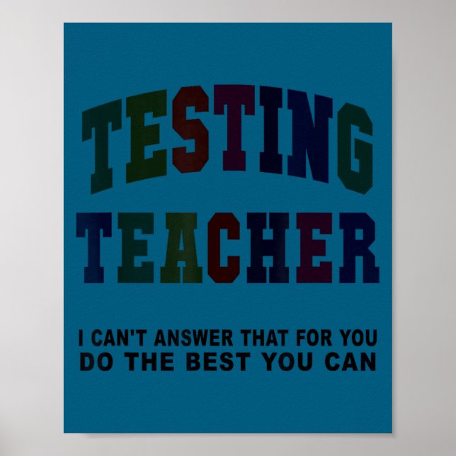 Funny testing teacher test day bruh math ela squad poster (Front)