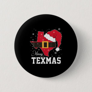 Funny Texas Merry Texmas Christmas State Santa Hat 6 Cm Round Badge