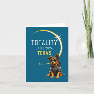 Funny Texas Total Solar Eclipse Dog Card