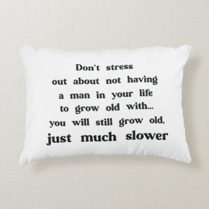 Funny text about women and men. decorative cushion