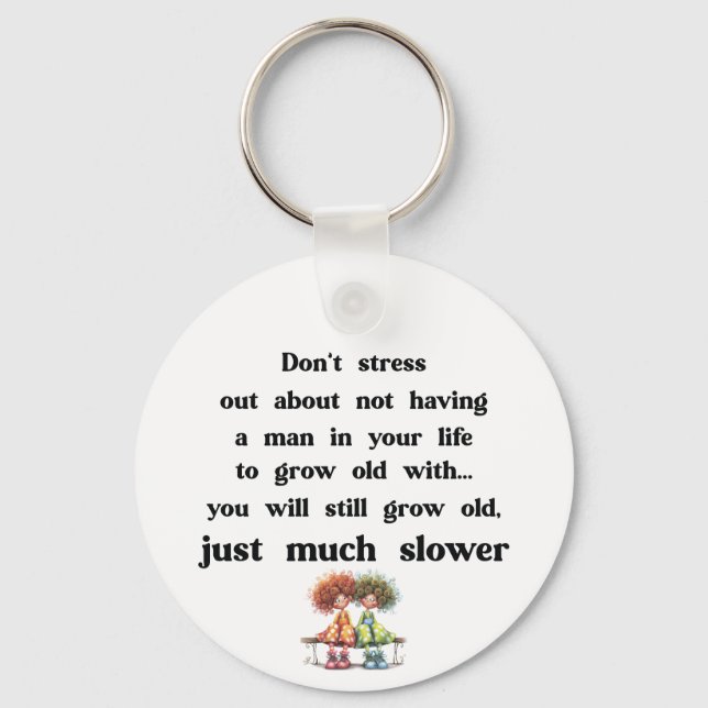 Funny text about women and men key ring (Front)