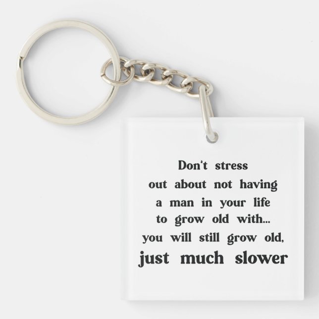 Funny text about women and men. key ring (Front)