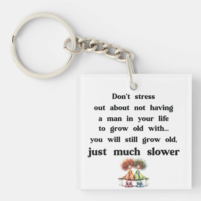 Funny text about women and men key ring (Front)