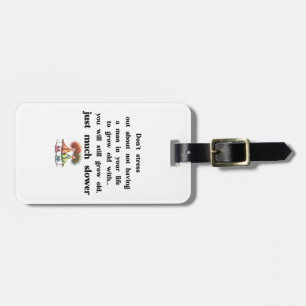 Funny text about women and men luggage tag