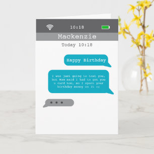 Funny Text Birthday Humour Card