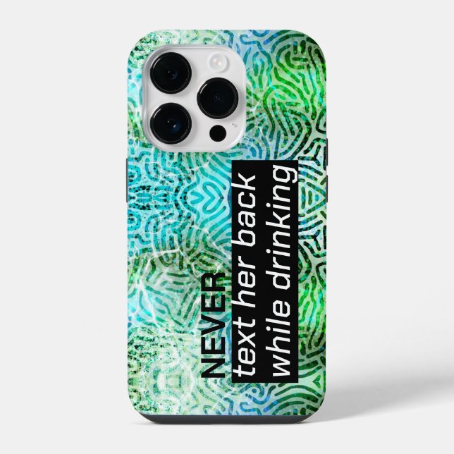 Funny text Cool green & blue iPhone Case (Back)
