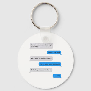 Funny text message key ring