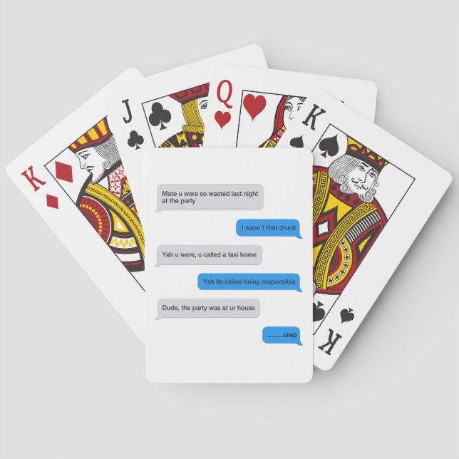 Funny text message playing cards (Back)