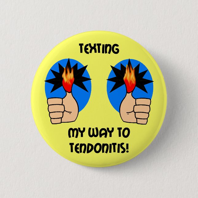 Funny texting 6 cm round badge (Front)