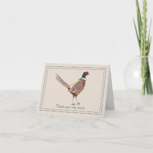 Funny thank you card with pheasant painting