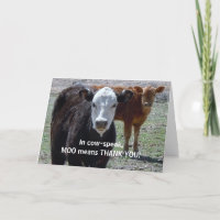 Funny Thank You - Cow Animal Humour - Ranch