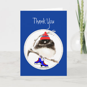 Funny, Thank You, Figure Skating  Sport Bird You Card