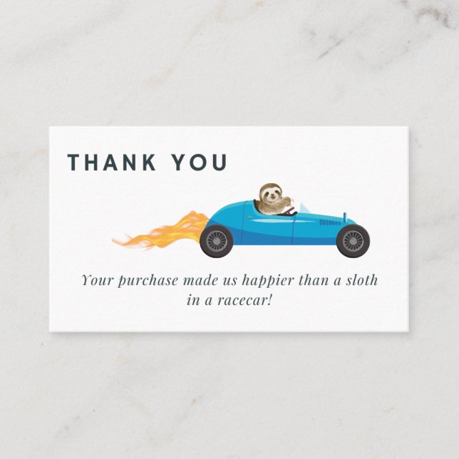 Funny Thank you Small Business, sloth Business Card (Front)