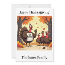 Funny Thankgiving Card -"Turkey Defence"