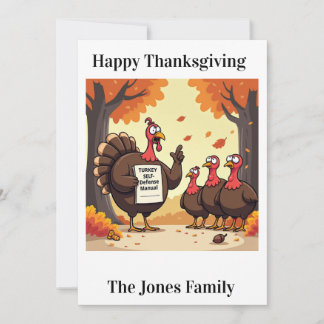 Funny Thankgiving Card -"Turkey Defence"