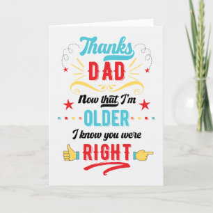 Funny Thanks Dad You Were Right Father's Day Holiday Card
