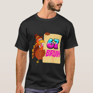 Funny Thanksgiving 67 Baseball Drip Gobble Turkey T-Shirt