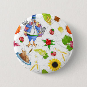 funny thanksgiving 6 cm round badge