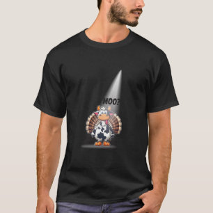 Funny Thanksgiving Animal Lover Cow Turkey Moo Kid T-Shirt
