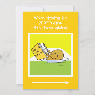 Funny Thanksgiving Banquet Cartoon Invitation Card