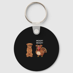 Funny Thanksgiving Brussels Griffon And Turkey Key Ring