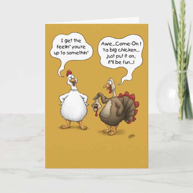 Funny Thanksgiving Cards: Big Chicken Holiday Card (Front)