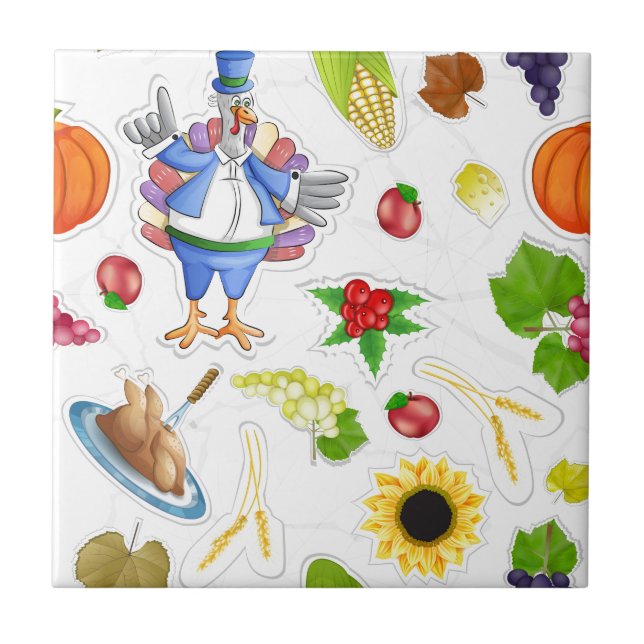 funny thanksgiving ceramic tile (Front)