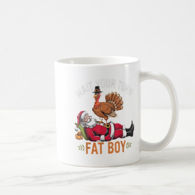 Funny Thanksgiving Christmas Turkey Vs Santa For M Coffee Mug (Right)