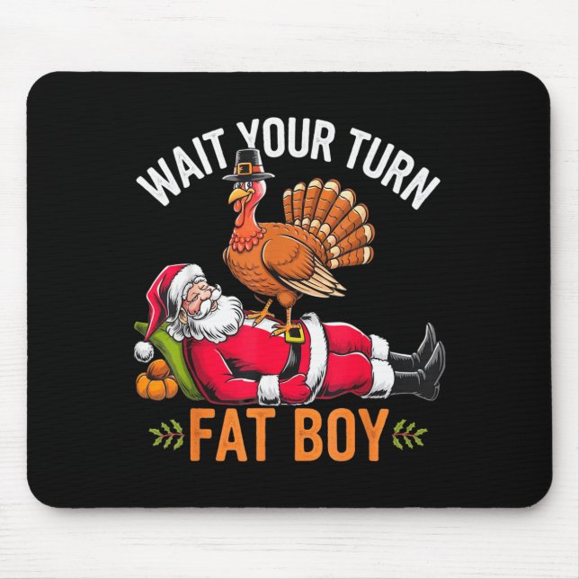 Funny Thanksgiving Christmas Turkey Vs Santa For M Mouse Pad (Front)