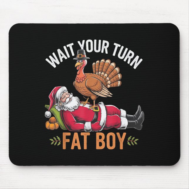 Funny Thanksgiving Christmas Turkey Vs Santa For M Mouse Pad (Front)