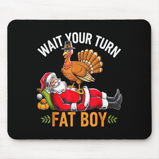 Funny Thanksgiving Christmas Turkey Vs Santa For M Mouse Pad (Front)