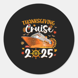 Funny Thanksgiving Cruise 2025 Turkey Crew Family Classic Round Sticker