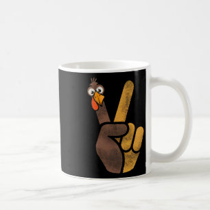 Funny Thanksgiving Cute Turkey Peace Sign Men Wome Coffee Mug
